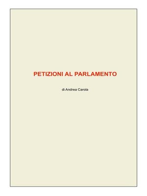cover image of Petizioni al Parlamento